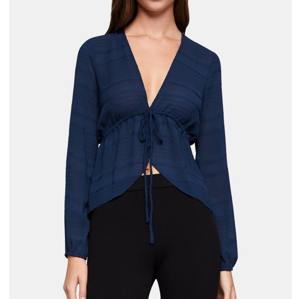NWT BCBGeneration Tie-Front Chiffon Top